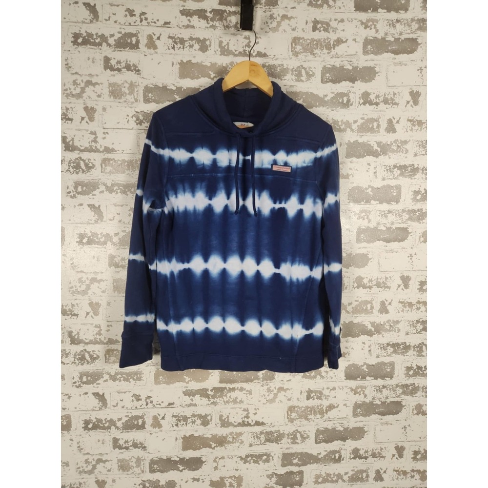 Vineyard Vines Sweatshirt‎ Womens XS Blue Tie Dye Pullover Nautical Oversized